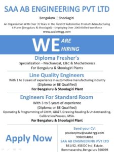 SAA AB Engineering Pvt Ltd, a leader in automotive products manufacturing with over 35 years of experience